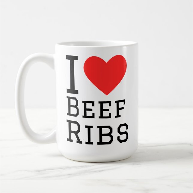 Jag älskar nötköttsr ribs  kaffemugg (Vänster)