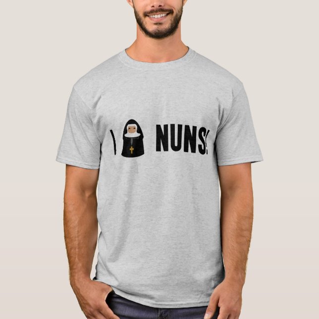 Jag älskar nunnor t shirt (Framsida)