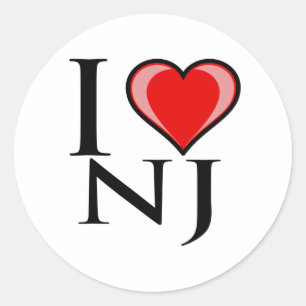 Jag älskar ny NJ - - jerseyen Runt Klistermärke