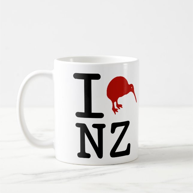 Jag älskar Nya Zeeland Kaffe Mugg (Vänster)