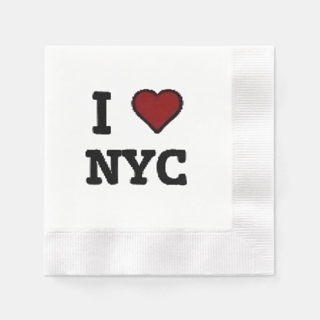 Jag älskar NYC hjärta Pappersservett (Framsidan)