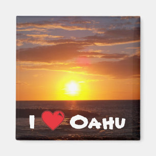 Jag älskar Oahu Magnet