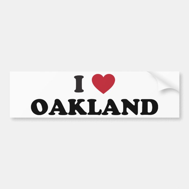 Jag älskar Oakland Kalifornien Bildekal (Framsidan)