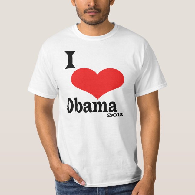 Jag älskar Obama 2012 T-shirt (Framsida)