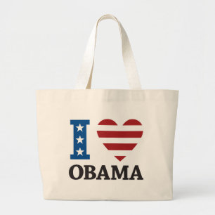 Jag älskar Obama hänger lös Jumbo Tygkasse