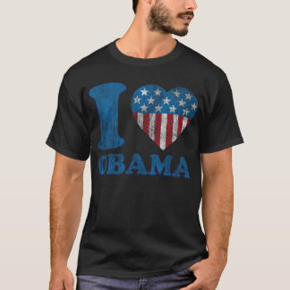 jag älskar Obama klassikerstjärnor - randar mig T-shirt