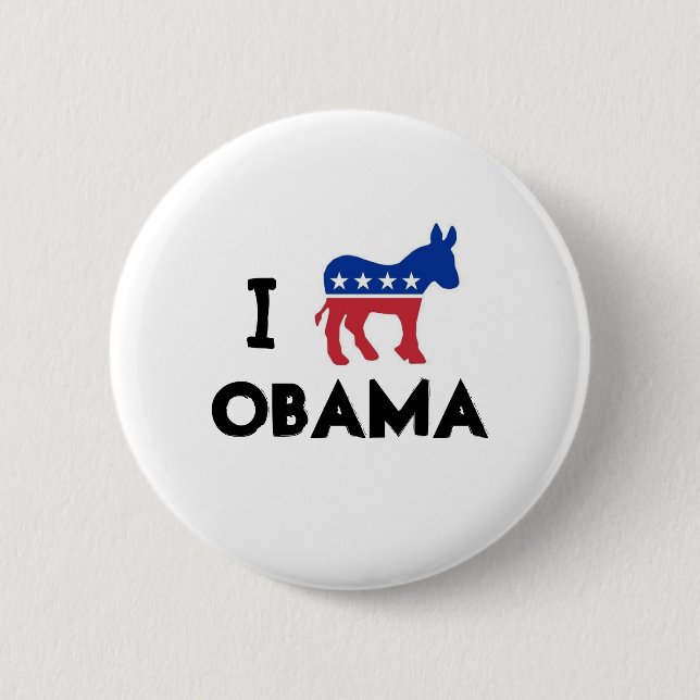 Jag älskar Obama som åsnan knäppas Knapp (Framsida)