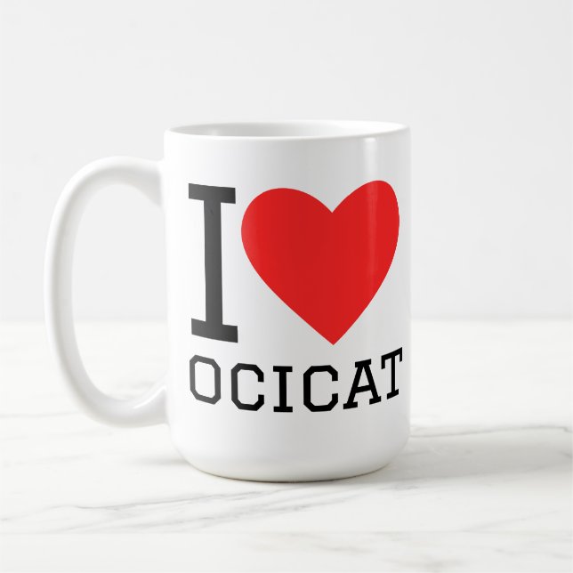Jag älskar ocicat  kaffemugg (Vänster)