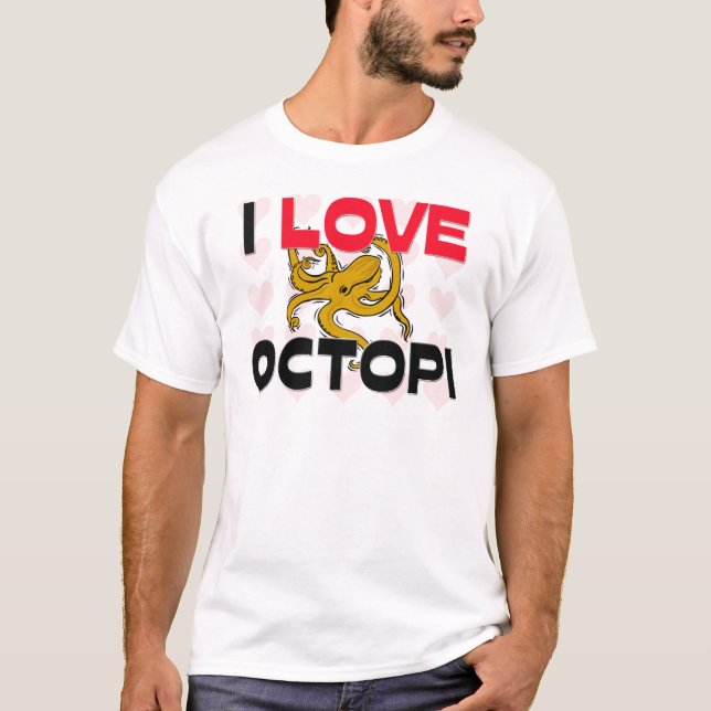 Jag älskar Octopi Tee Shirt (Framsida)