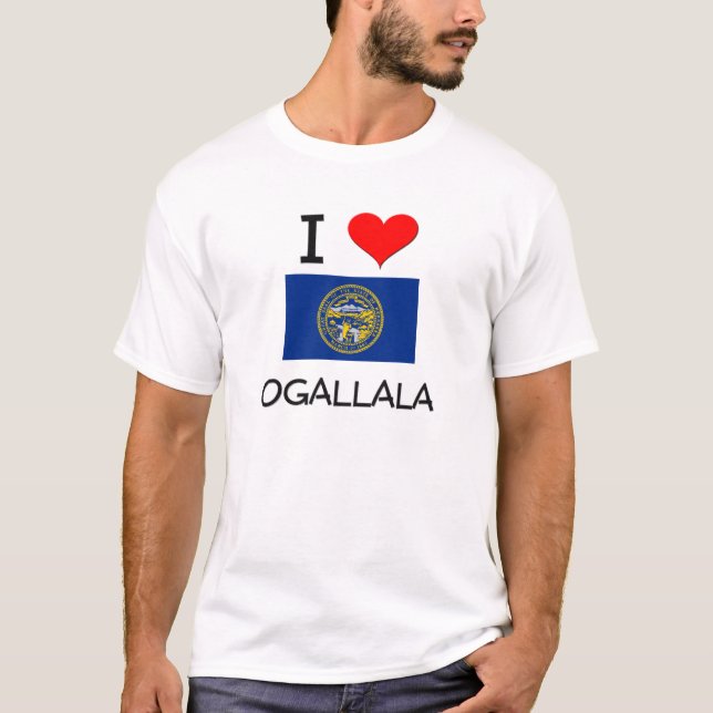 Jag älskar Ogallala Nebraska T Shirt (Framsida)