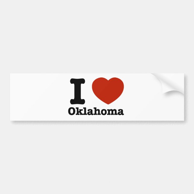 Jag älskar Oklahoma Bildekal (Framsidan)
