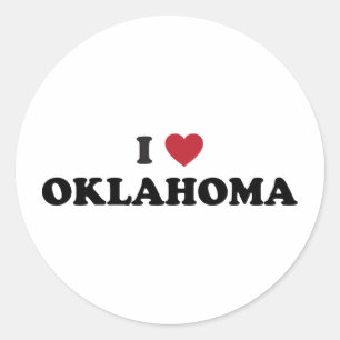 Jag älskar Oklahoma Runt Klistermärke