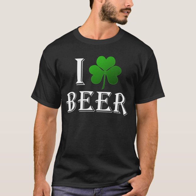Jag älskar öl, dag för klöverShamrockSt. Patricks Tröja (Framsida)