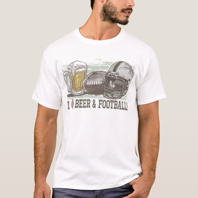 Jag älskar öl och fotboll tröja (Framsida)