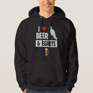 Jag älskar öl och hägrar som dricker fågelskådning hoodie