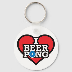 Jag älskar öl röda Pong - Nyckelring