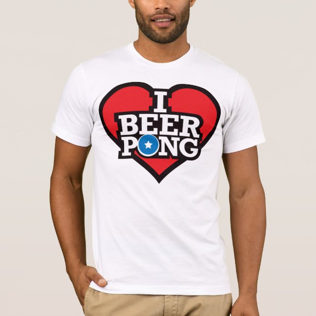 Jag älskar öl röda Pong - T Shirt (Framsida)
