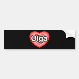 Jag älskar Olga. Jag älskar dig Olga. Hjärta Bildekal