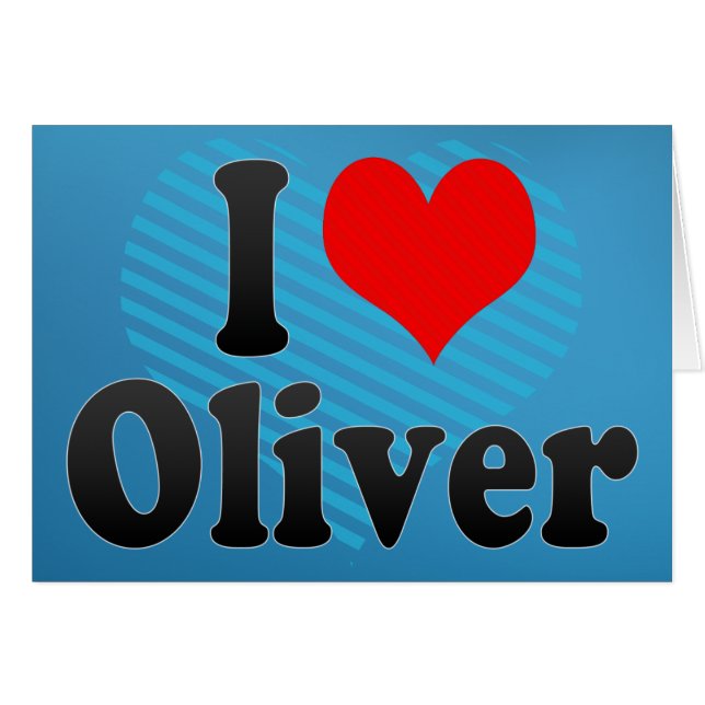 Jag älskar Oliver Hälsningskort (Framsidan Horizontal)
