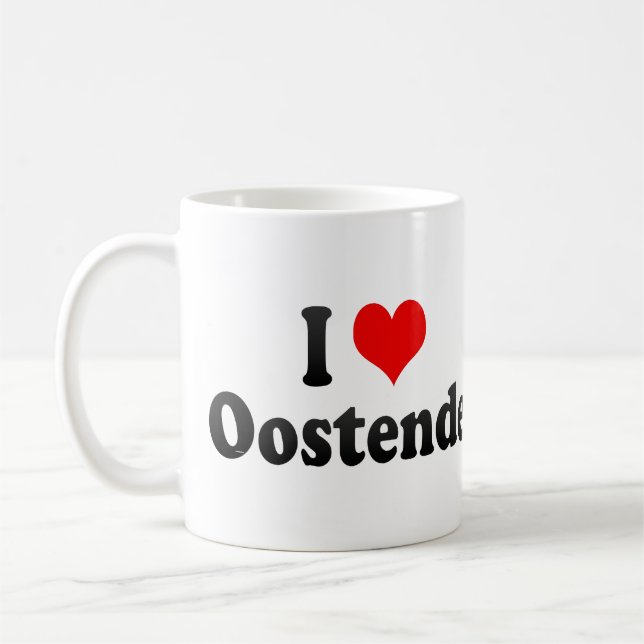 Jag älskar Oostende, Belgien Kaffemugg (Vänster)