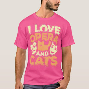 Jag älskar opera och katter Söt liten katt Katt Dj T Shirt