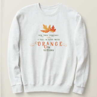 Jag älskar Orange i höst höstblad Roligt T Shirt
