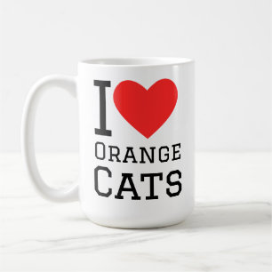 Jag älskar orange katter kaffemugg