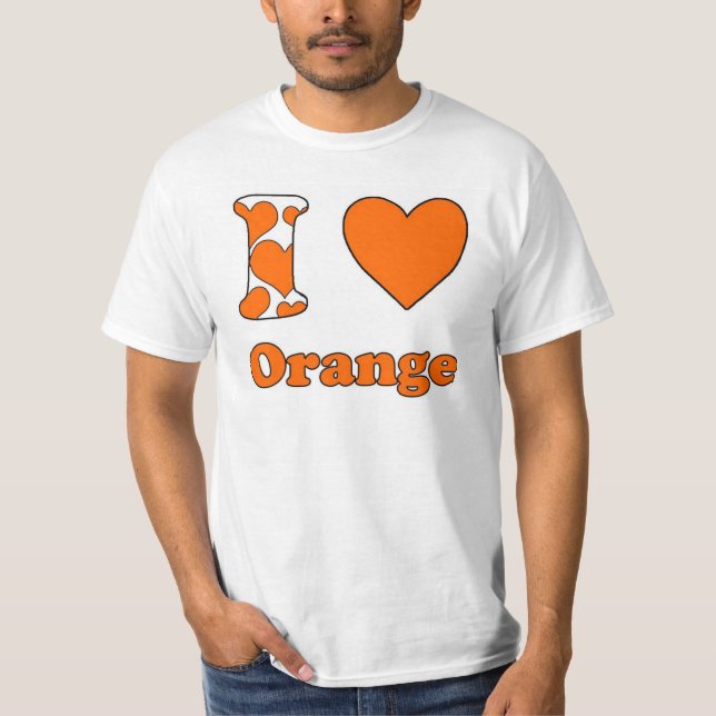 Jag älskar Orange Tee Shirt (Framsida)