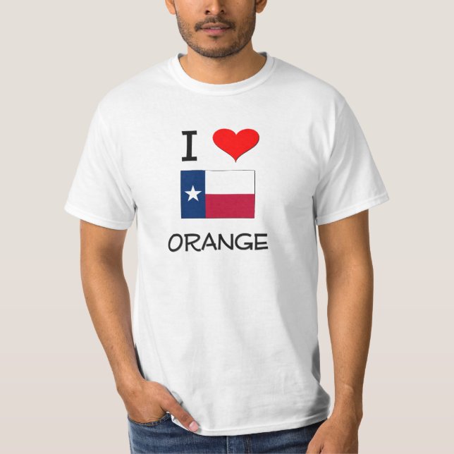 Jag älskar orange Texas Tröja (Framsida)