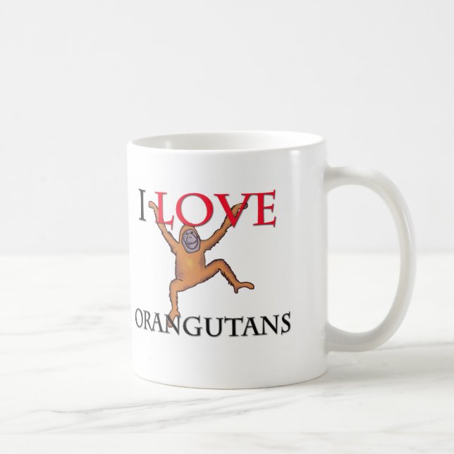 Jag älskar Orangutans Kaffemugg (Höger)