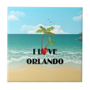 Jag älskar Orlando, Florida Kakelplatta