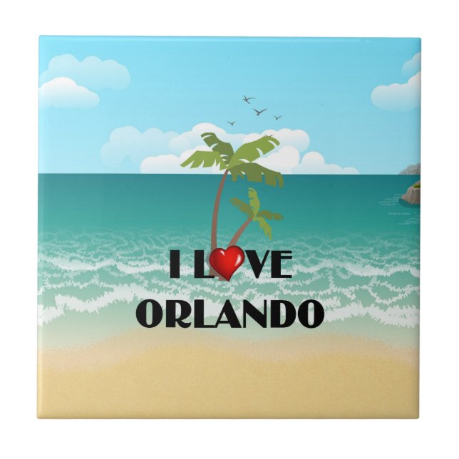 Jag älskar Orlando, Florida Kakelplatta (Framsidan)