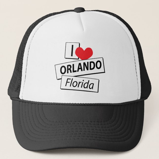 Jag älskar Orlando Florida Truckerkeps (Framsida)