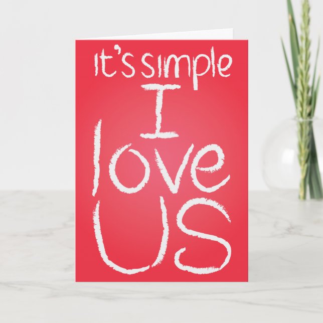 Jag älskar oss vit & det röda kortet helgkort (Framsida)