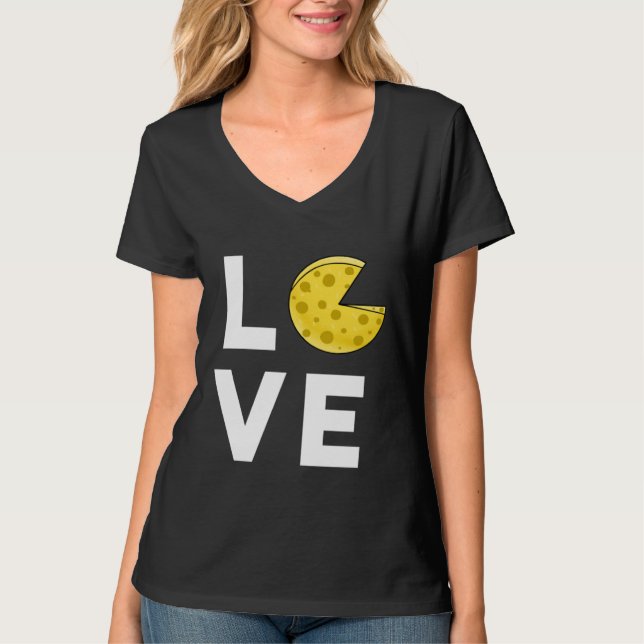 Jag älskar ost  Söt  Ost  Mat T Shirt (Framsida)