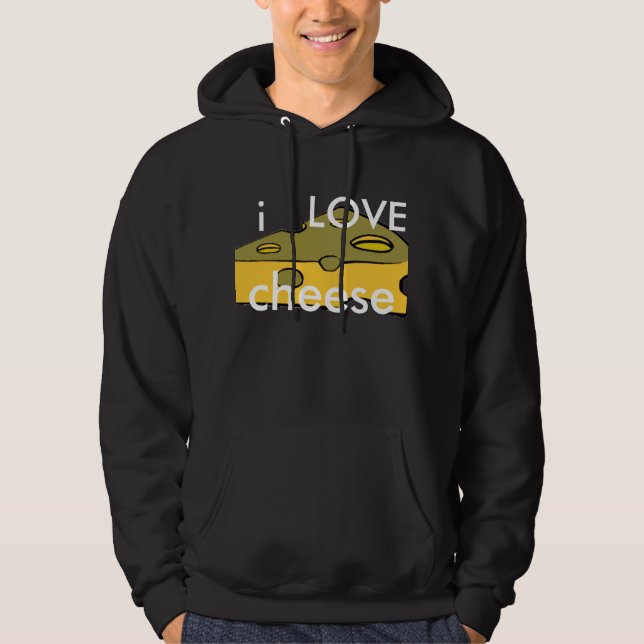 jag älskar ost sweatshirt med luva (Framsida)