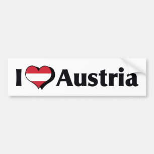 Jag älskar Österrike Flagga Bildekal