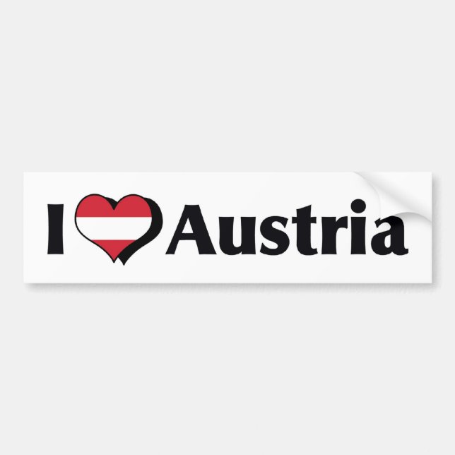 Jag älskar Österrike Flagga Bildekal (Framsidan)