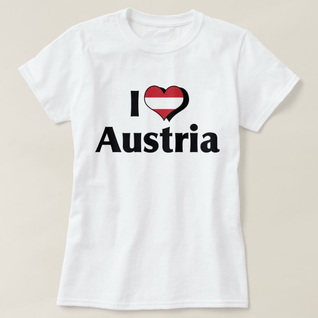 Jag älskar Österrikes flagga T-shirt (Design framsida)