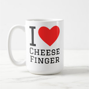 Jag älskar ostfinger kaffemugg