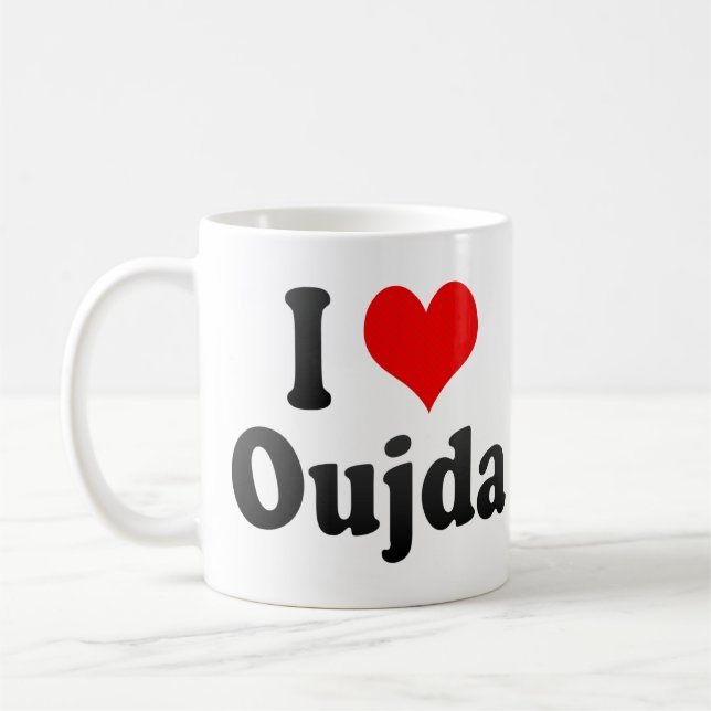 Jag älskar Oujda, Marocko Kaffemugg (Vänster)