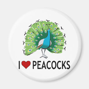 Jag älskar påfåglar magnet