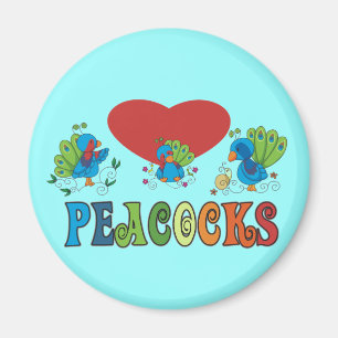 Jag älskar påfåglar magnet