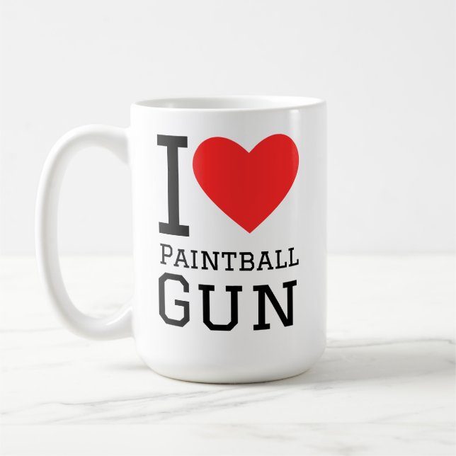 Jag älskar paintball gevär kaffemugg (Vänster)
