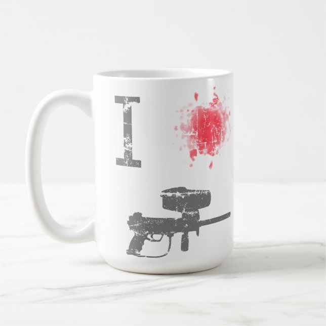 Jag älskar Paintballing Kaffemugg (Vänster)