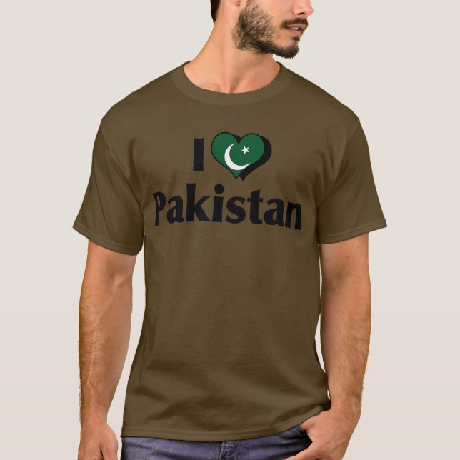 Jag älskar Pakistan Flagga Tröja (Framsida)