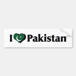Jag älskar Pakistans flagga Bildekal