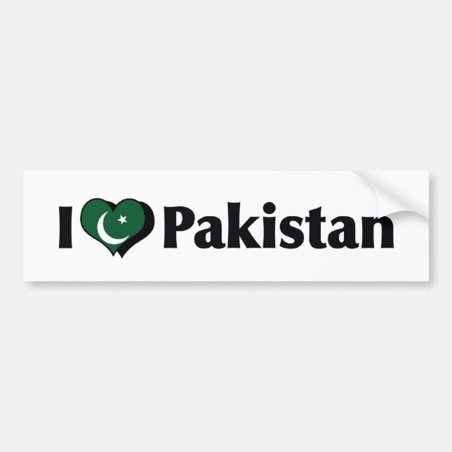 Jag älskar Pakistans flagga Bildekal (Framsidan)