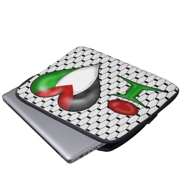 Jag älskar Palestina Laptop Fodral (Framre botten)