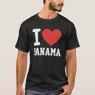 Jag älskar Panama Hjärt Souvenir Älskare Stolthet T Shirt